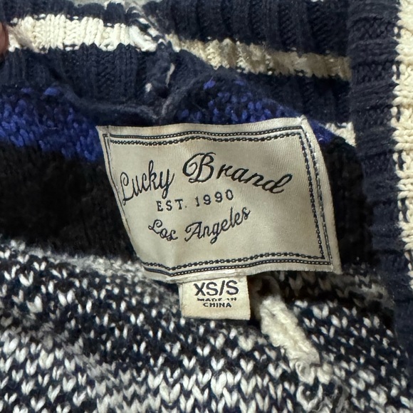 Lucky Brand Blue and White Knit Cardigan - Picture 3 of 8